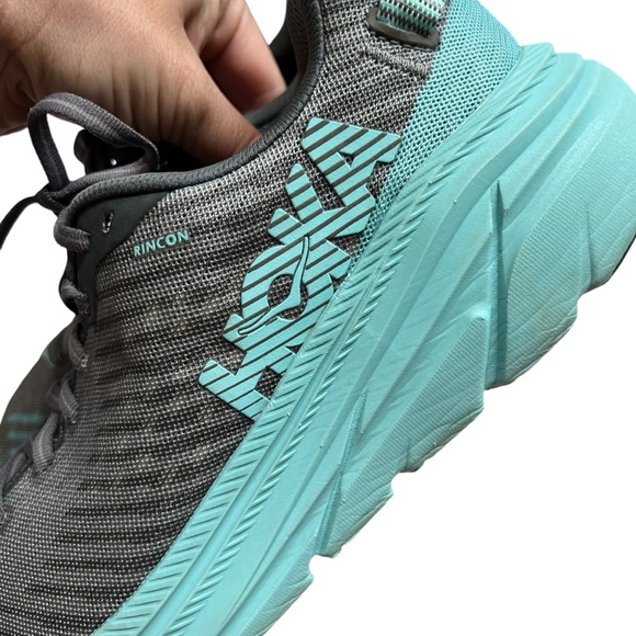 Hoka One Rincon 1102875 CGAS Charcoal Gray Aqua Sky Running Shoes Womens Size 10 - Picture 2 of 12